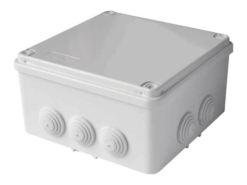 RAZVODNA OG KUTIJA SA 10 UVODNICA I VIJCIMA  155X155X80 IP55 SIVA