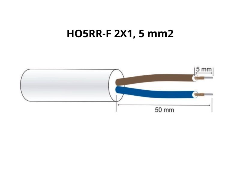 PRIKLJUČNI KABAL 2x1,50 GG/J (H05RR-F) 2M