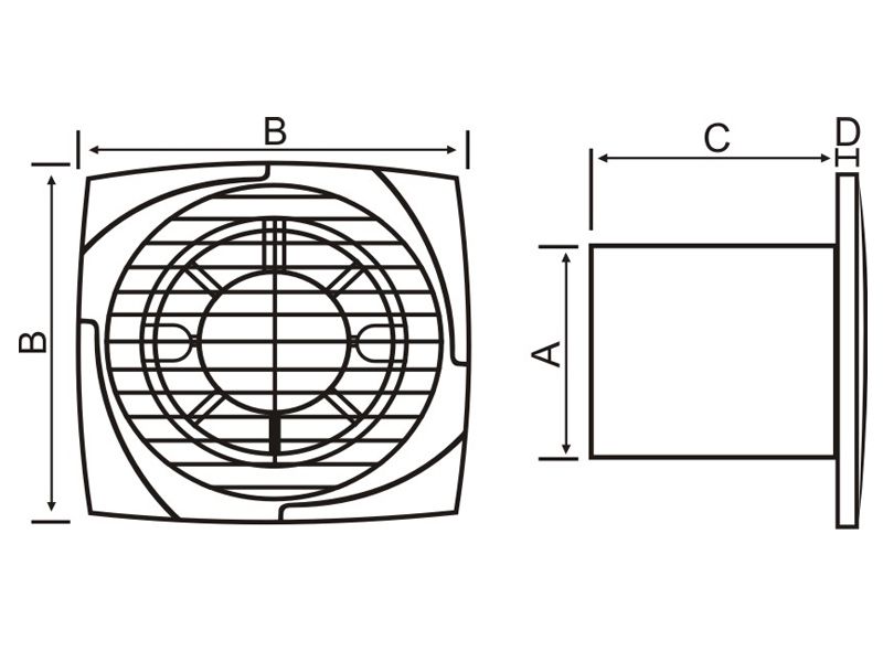 VENTILATOR KUPATILSKI MTG A100