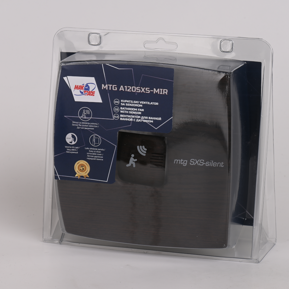 VENTILATOR KUPATILSKI SA MICROWAVE SENZOROM MTG A120SXS-S-K TAMNO DRVO