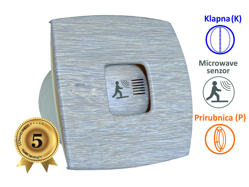 VENTILATOR KUPATILSKI SA MICROWAVE SENZOROM MTG A120SXS-S-K SVETLO DRVO