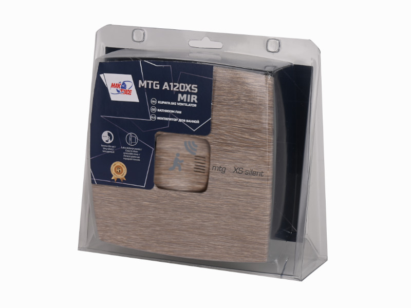 VENTILATOR KUPATILSKI SA MICROWAVE SENZOROM MTG A120XS-S-K SVETLO DRVO