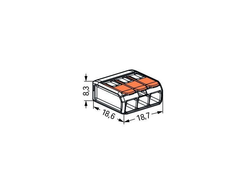 WAGO 221-413 KLEMA SA POLUGOM 3x0,2-4mm 450V/4kV/2 32A