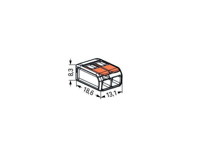 BR - WAGO 221-412 KLEMA SA POLUGOM 2x0,2-4mm 450V/4kV/2 32A 1/16