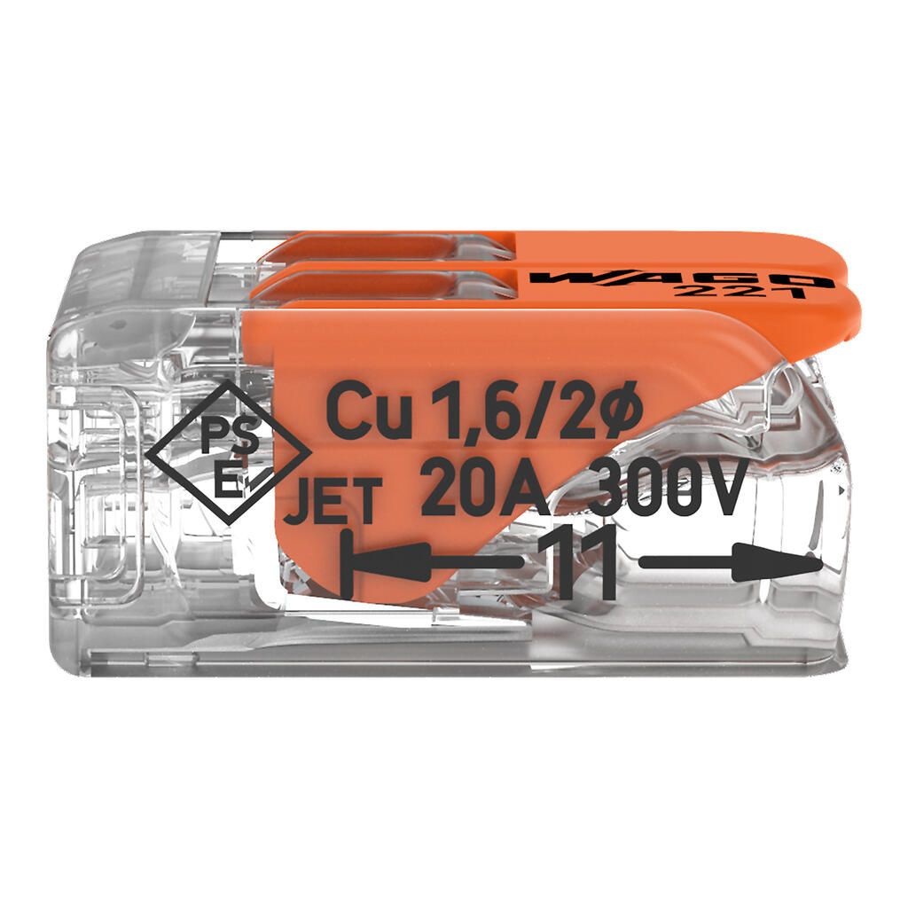 WAGO 221-412/995-016 KLEMA SA POLUGOM 2x0,2-4mm 450V/4kV/2 32A