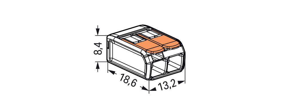 WAGO 221-412/995-016 KLEMA SA POLUGOM 2x0,2-4mm 450V/4kV/2 32A