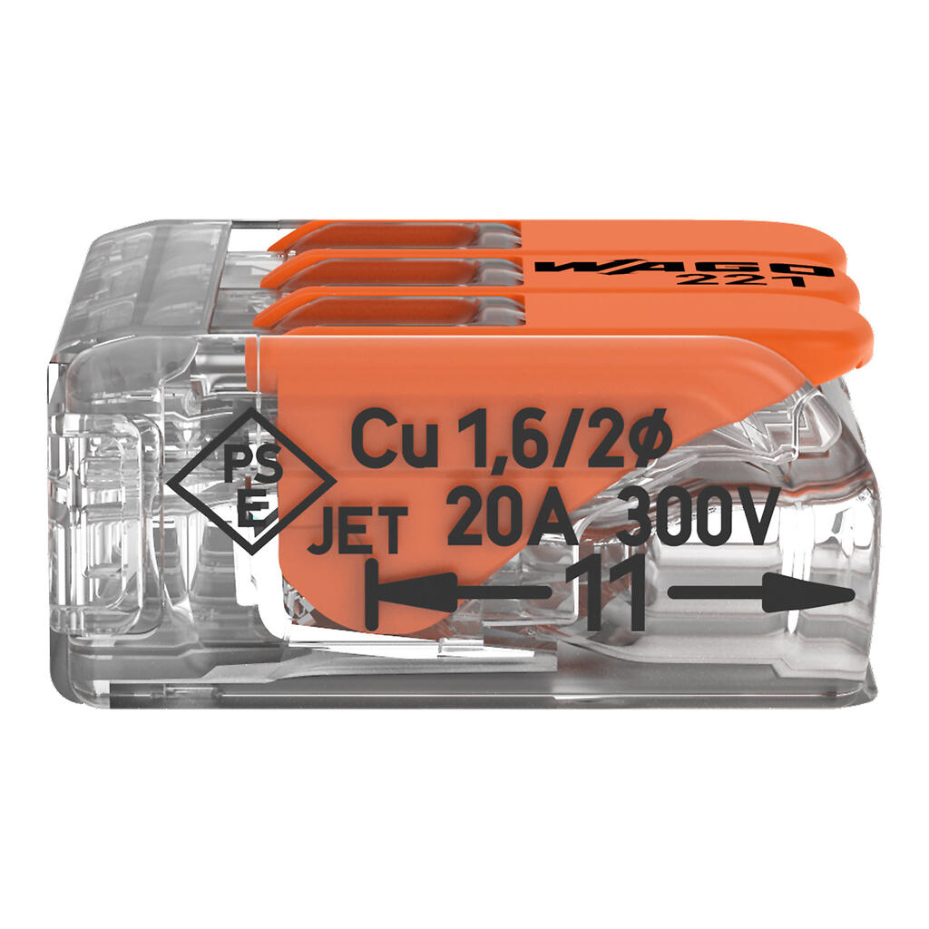 WAGO 221-413/995-012  KLEMA SA POLUGOM 3x0,2-4mm 450V/4kV/2 32A