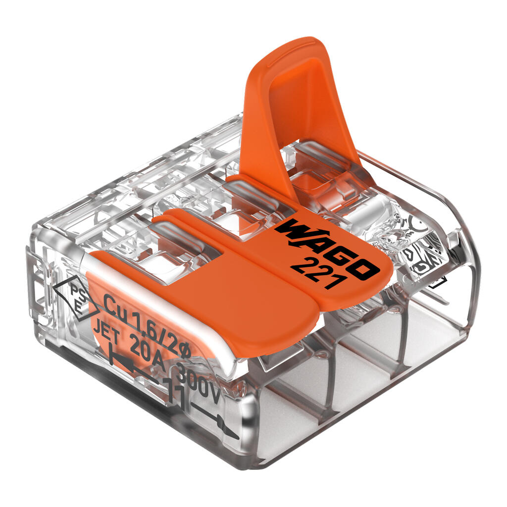 WAGO 221-413/995-012  KLEMA SA POLUGOM 3x0,2-4mm 450V/4kV/2 32A