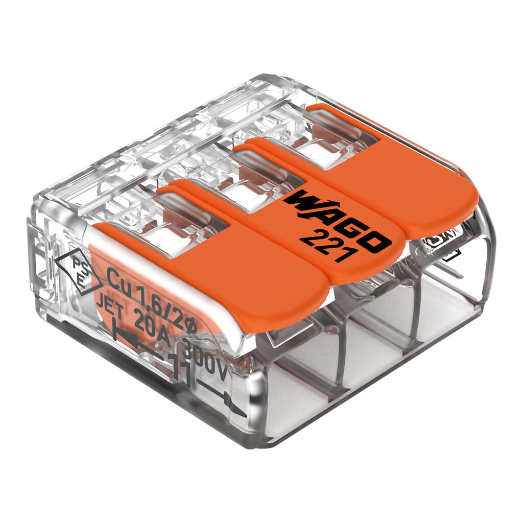 WAGO 221-413/995-012  KLEMA SA POLUGOM 3x0,2-4mm 450V/4kV/2 32A
