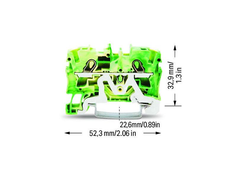 WAGO 2004-1207 REDNA STEZALJKA 0,5-4mm ŽUTO-ZELENA 800V/8kV/3 32A