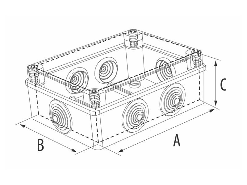 RAZVODNA OG KUTIJA SA VIJCIMA 100X100X60 IP65 SIVA