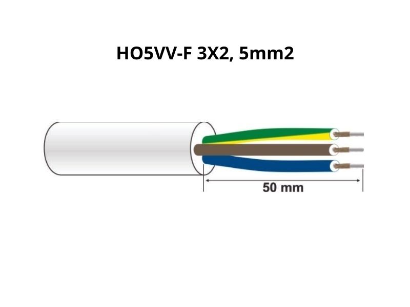 PRIKLJUČNI KABAL 3x2.5mm PP/J 1.5 met. M-T