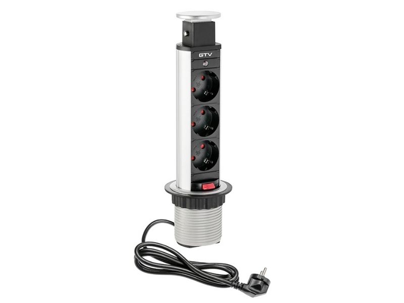 UTICNICA ZA IZVLACENJE ZA RADNI STO FI60 3xŠUKO SIVA GTV AE-BPW3S60-80