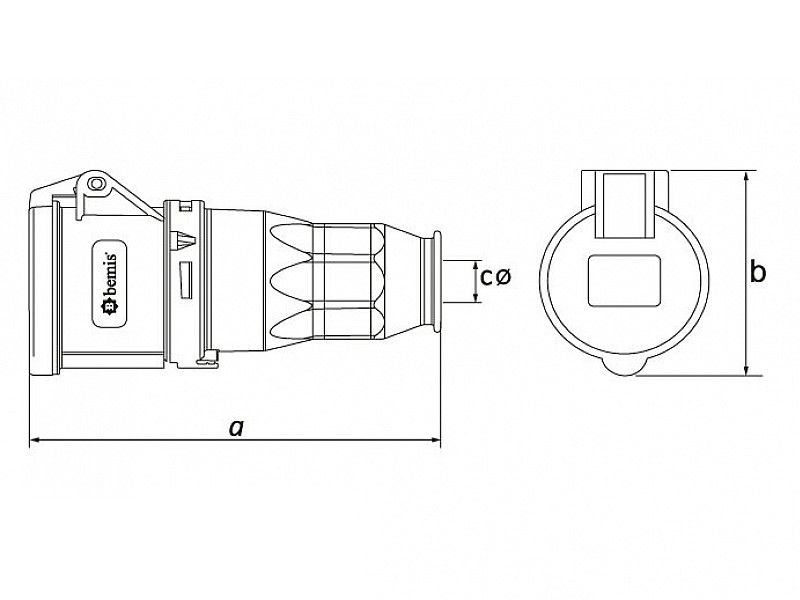 UTIČNICA VISEĆA UKO-UTO BEMIS IP44 16A 3P+E+N 380V BC1-1505-2312