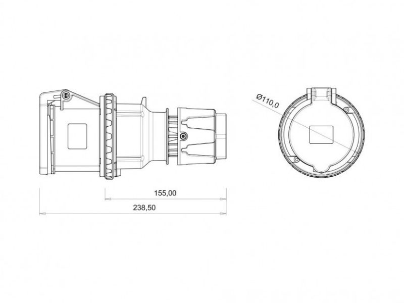 UTIČNICA VISEĆA UKO-UTO BEMIS IP44 63A 3P+E+N 380V BC1-4505-2312
