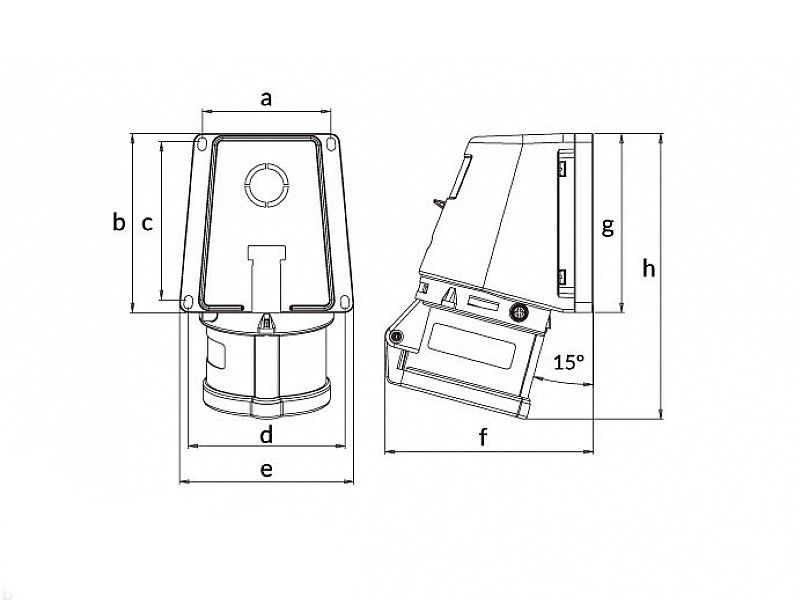UTIČNICA ZIDNA UKO-UTO BEMIS IP44 16A 3P+E 380V BC1-1504-2535