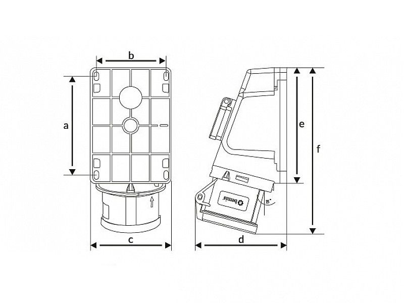 UTIČNICA ZIDNA UKO-UTO BEMIS IP44 16A 3P+E+N 380V SA UTIČNICOM BC1-1505-2537