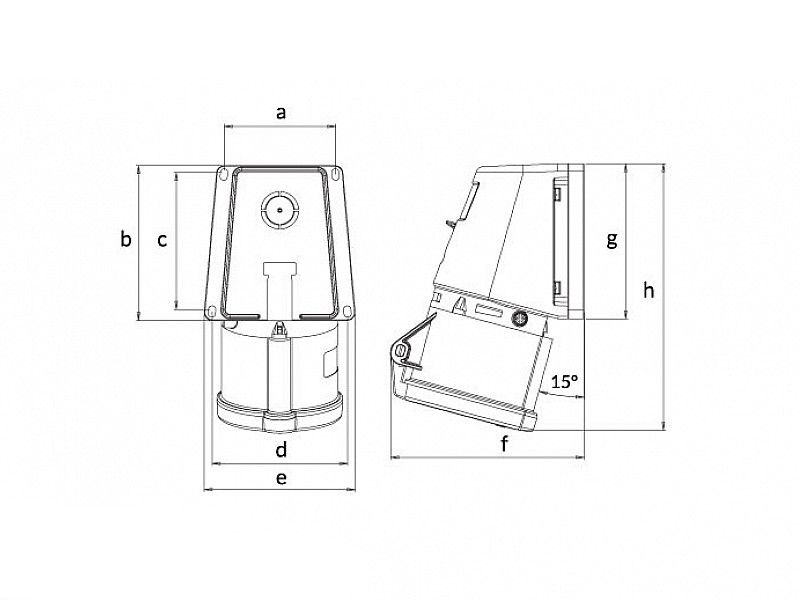 UTIČNICA ZIDNA UKO-UTO BEMIS IP44 32A 3P+E+N 380V BC1-3505-2535