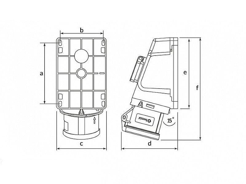 UTIČNICA ZIDNA UKO-UTO BEMIS IP44 32A 3P+E+N 380V SA UTIČNICOM BC1-3505-2537