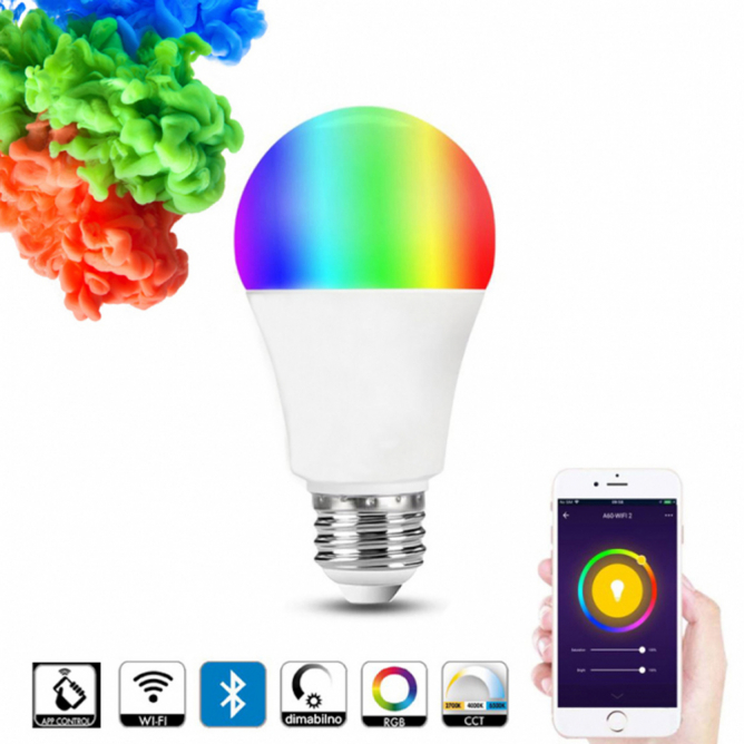 SIJALICA LED  E27 LENSLUX 8.8W 806lm A60 RGB/CCT Wi-Fi KONTROLA