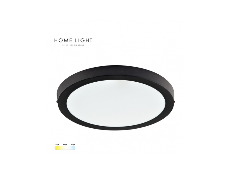 LED PANEL  CRNI NADGRADNI KRUG 18W CCT 3000/4000/6000K