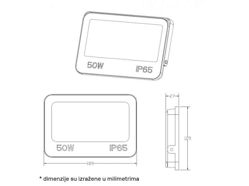 LED REFLEKTOR DAWN  50W SMD CCT GN-FL913-50