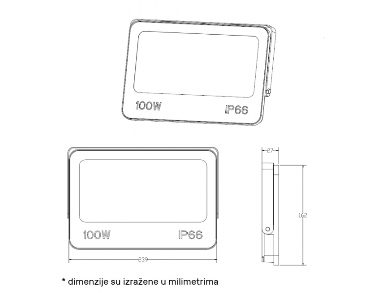 LED REFLEKTOR DAWN 100W SMD CCT GN-FL913-100