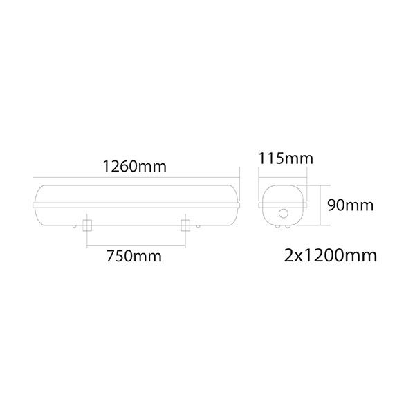 SVETILJKA IP65  VITO 2X120 DOUBLE END LINEA-T8LED 3310430 PC
