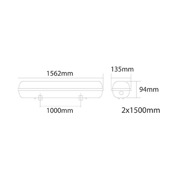 SVETILJKA IP65  VITO 2X150 DOUBLE END LINEA-T8LED 3310440