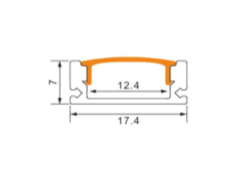 PROFIL ZA LED TRAKE - NADGRADNI CRNI 17,4mmx7mmx2000mm