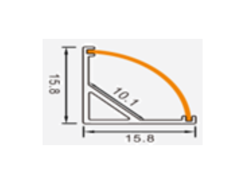 PROFIL ZA LED TRAKE - UGAONI CRNI 15,8mx15,8mmx2000mm