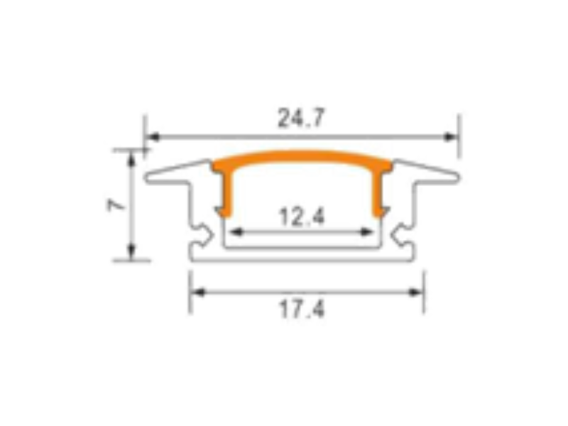 PROFIL ZA LED TRAKE - UGRADNI BELI 17,4mmx7mmx2000mm