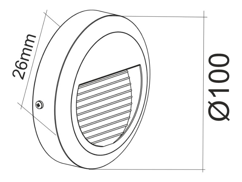 SVETILJKA FASADNA ZIDNA KRUG SOLED IP54 LED 2W BELA GRW2954-W