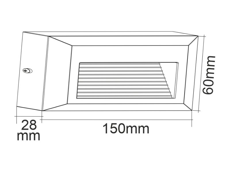 SVETILJKA FASADNA ZIDNA PRAVUGAONIK SOLED IP54 LED 3W BELA GRW2956-W