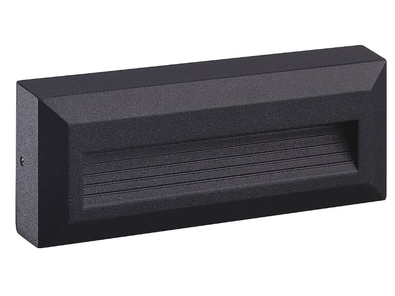 SVETILJKA FASADNA ZIDNA PRAVUGAONIK SOLED IP54 LED 3W CRNA GRW2956-B