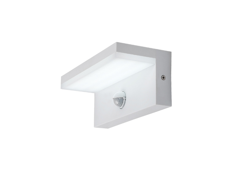 LAMPA ZIDNA LED 9W SA SENZOROM,BELA,IP65,IP65,1000lm,CCT,RAB 77116