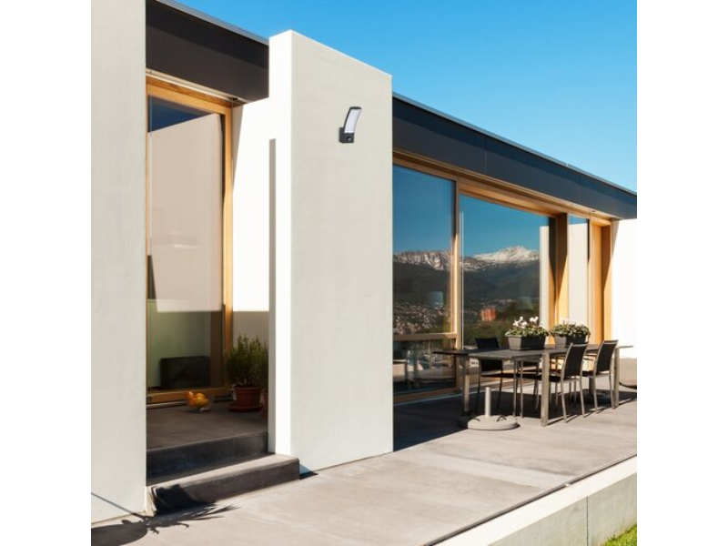 LAMPA ZIDNA LED 12W SA SENZOROM,ANTRACIT,IP44,800lm,3000K,RAB 7505