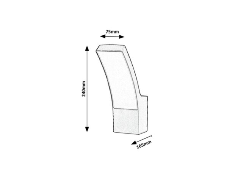 LAMPA ZIDNA LED 12W,ANTRACIT,IP44,800lm,3000K,RAB 7504