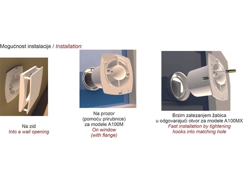 VENTILATOR KUPATILSKI MTG A100MX-H