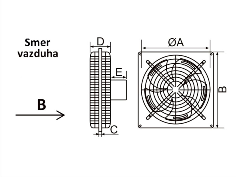 VENTILATOR SA MREŽICAMA FI200 36W MF200G-10B MTG