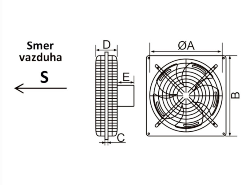 VENTILATOR SA MREŽICAMA FI200 36W MF200G-10S MTG