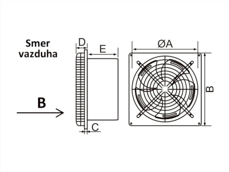 VENTILATOR ZIDNI FI200 36W MF200Z-10B MTG