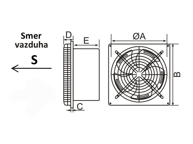 VENTILATOR ZIDNI FI200 36W MF200Z-10S MTG
