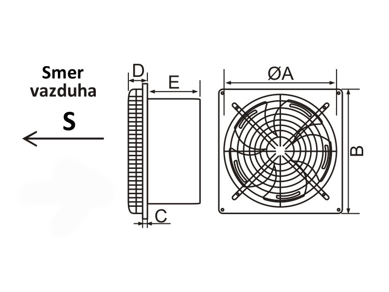 VENTILATOR ZIDNI FI200 36W MF200Z-10S MTG