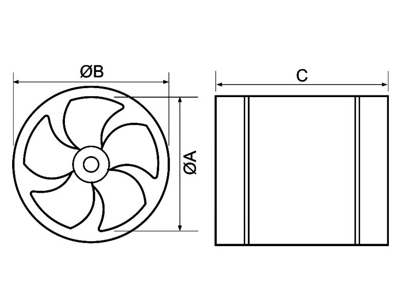 VENTILATOR CEVNI METALNI FI200 36W MF200C-10 MTG