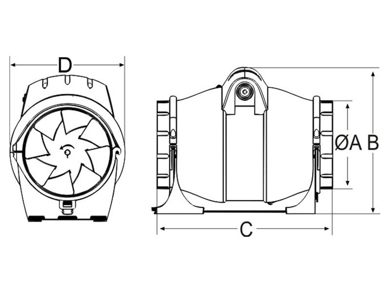 VENTILATOR CATA DUCT IN-LINE 100/130 00770000