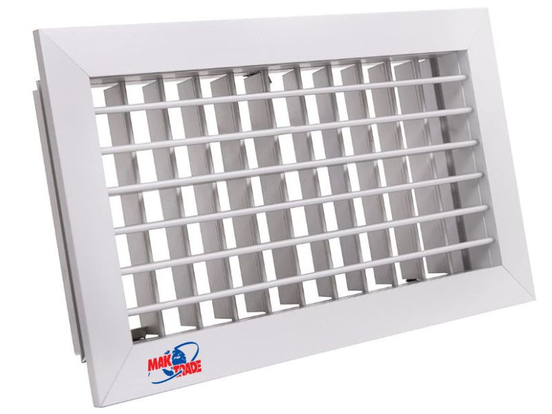 VENTILACIONA REŠETKA UNUTRAŠ. 2 REDA LAMELA AL 400x150 MTG